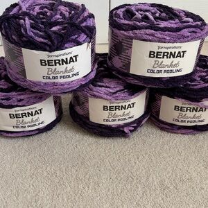 Bernat Purple and Black Yarn for Home Art